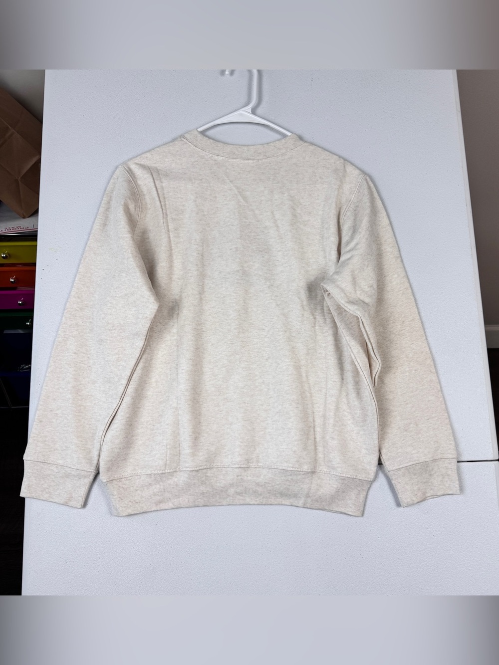 National Sweatshirt Womens PM Petite Medium Heather Beige Fall Truck Blessed NWT - Picture 2 of 7